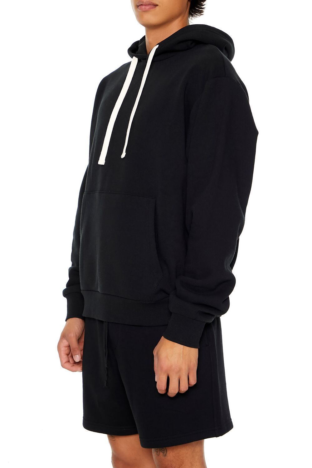 Cotton-Blend Drop-Sleeve Hoodie-Feelings Star