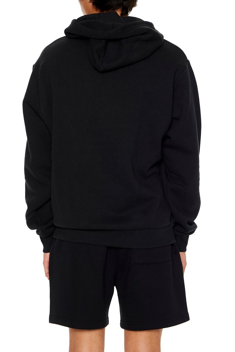 Cotton-Blend Drop-Sleeve Hoodie-Feelings Star