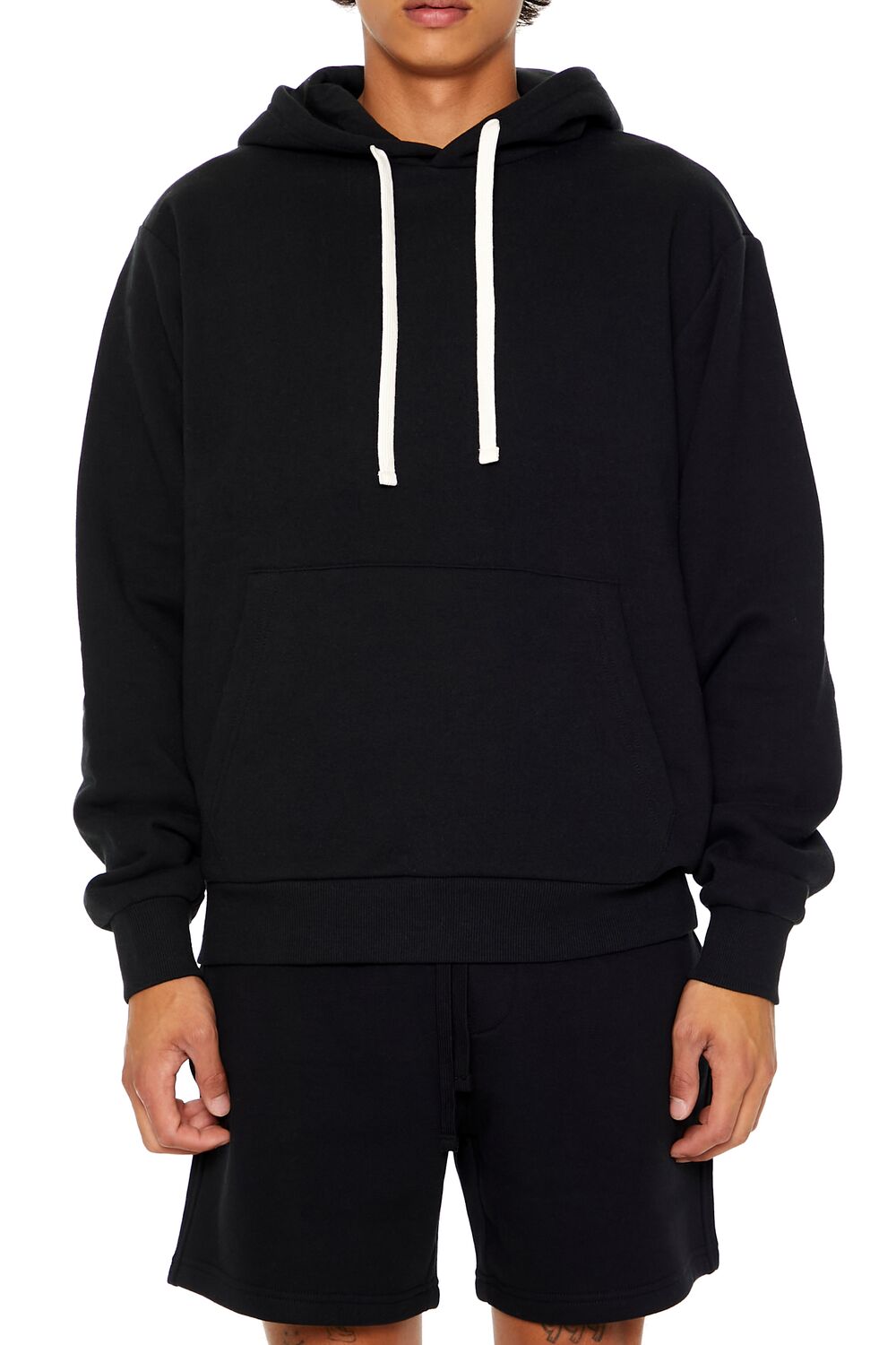 Cotton-Blend Drop-Sleeve Hoodie-Feelings Star