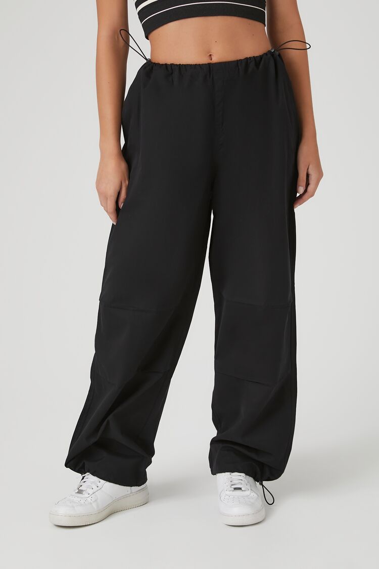 Toggle Drawstring Parachute Pants-Feelings Star