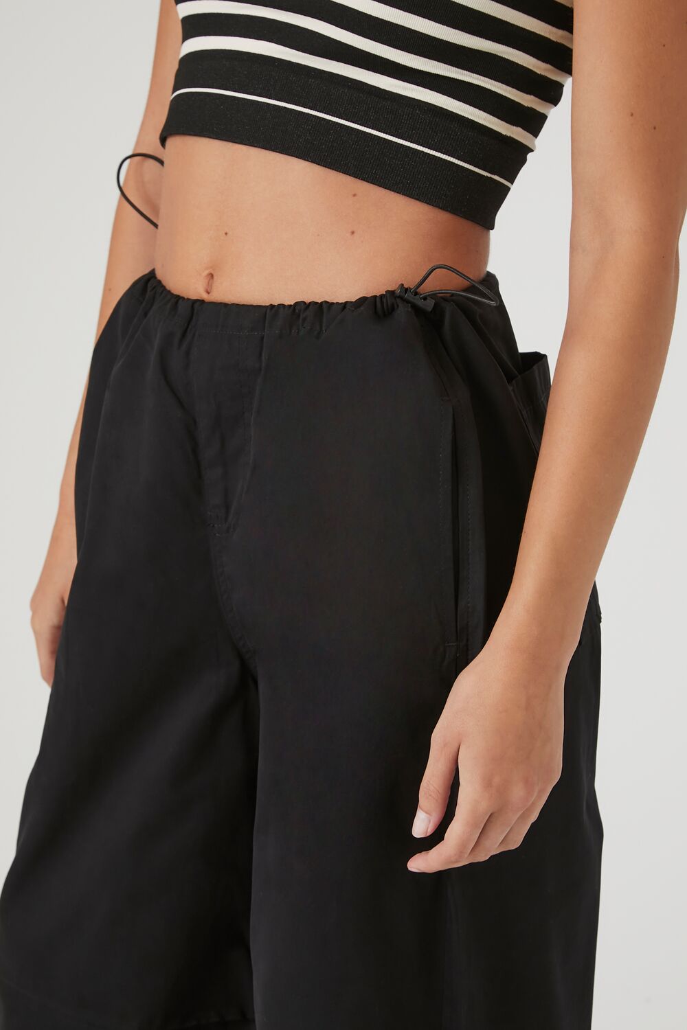 Toggle Drawstring Parachute Pants-Feelings Star