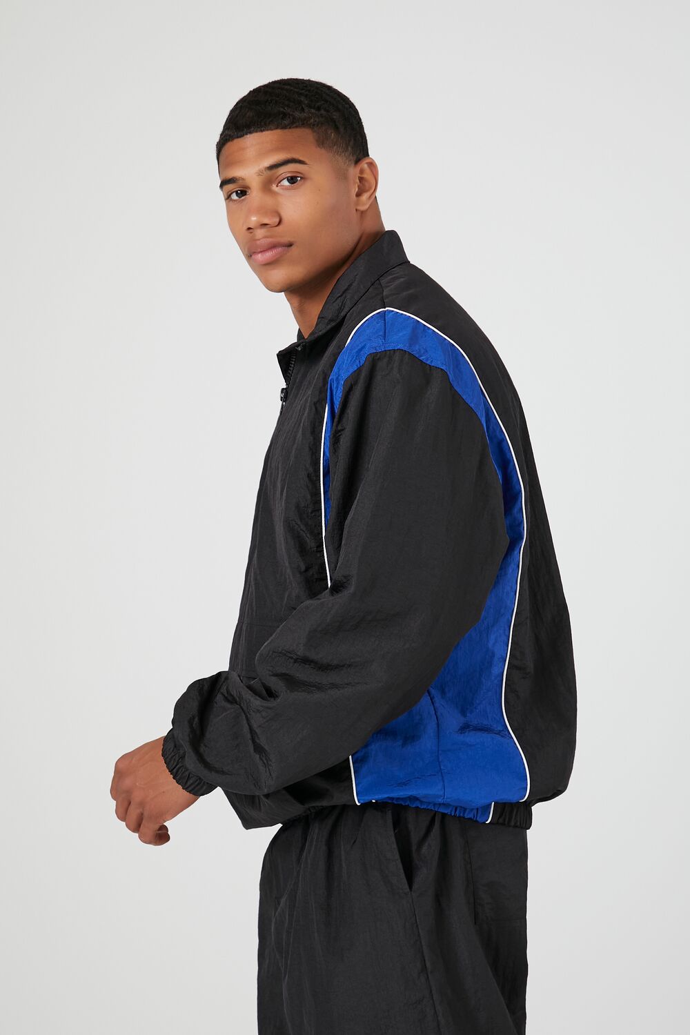 Striped Half-Zip Jacket-Feelings Star