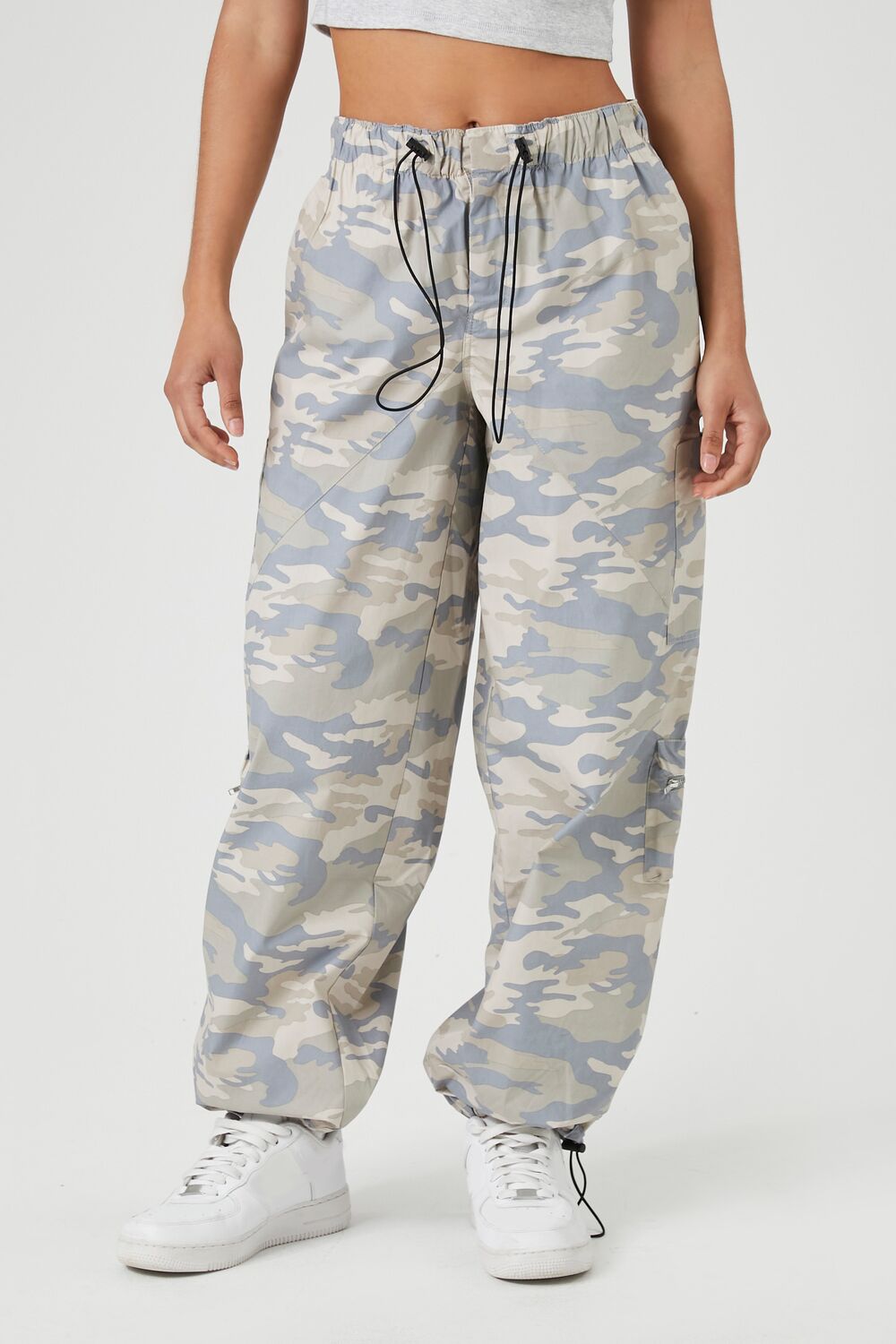 Toggle Drawstring Camo Joggers-Feelings Star
