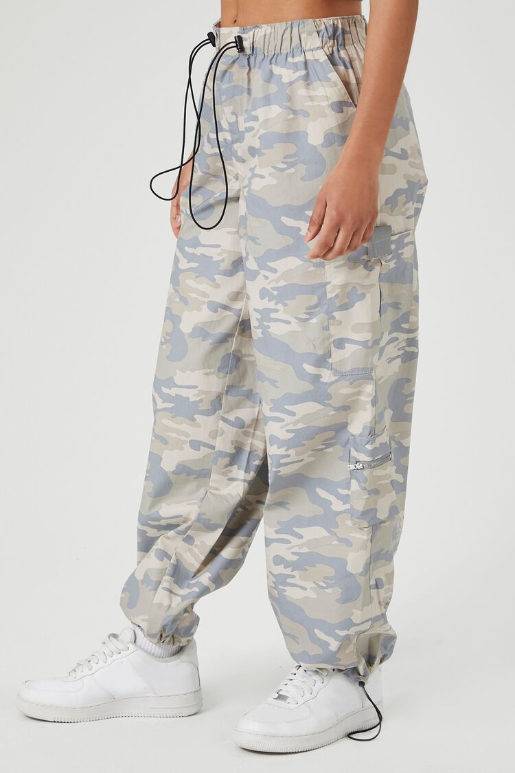 Toggle Drawstring Camo Joggers-Feelings Star