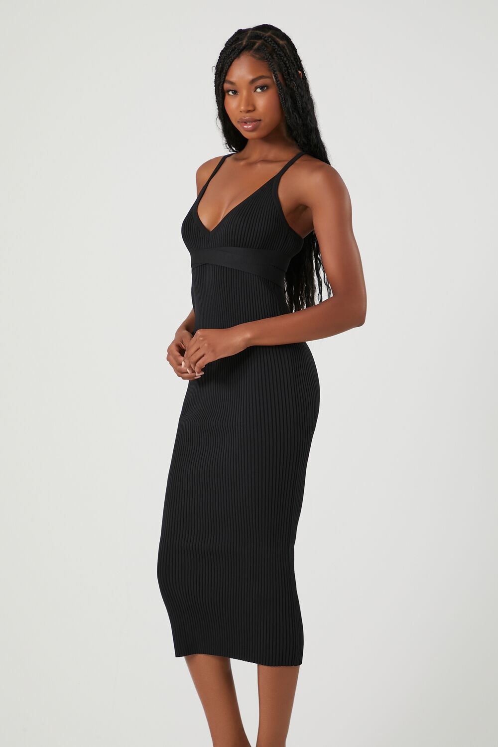 V-Neck Cami Midi Dress-Feelings Star