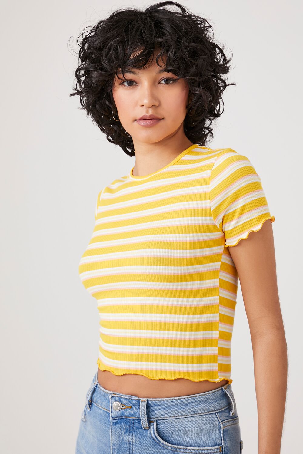 Striped Lettuce-Edge Tee-Feelings Star