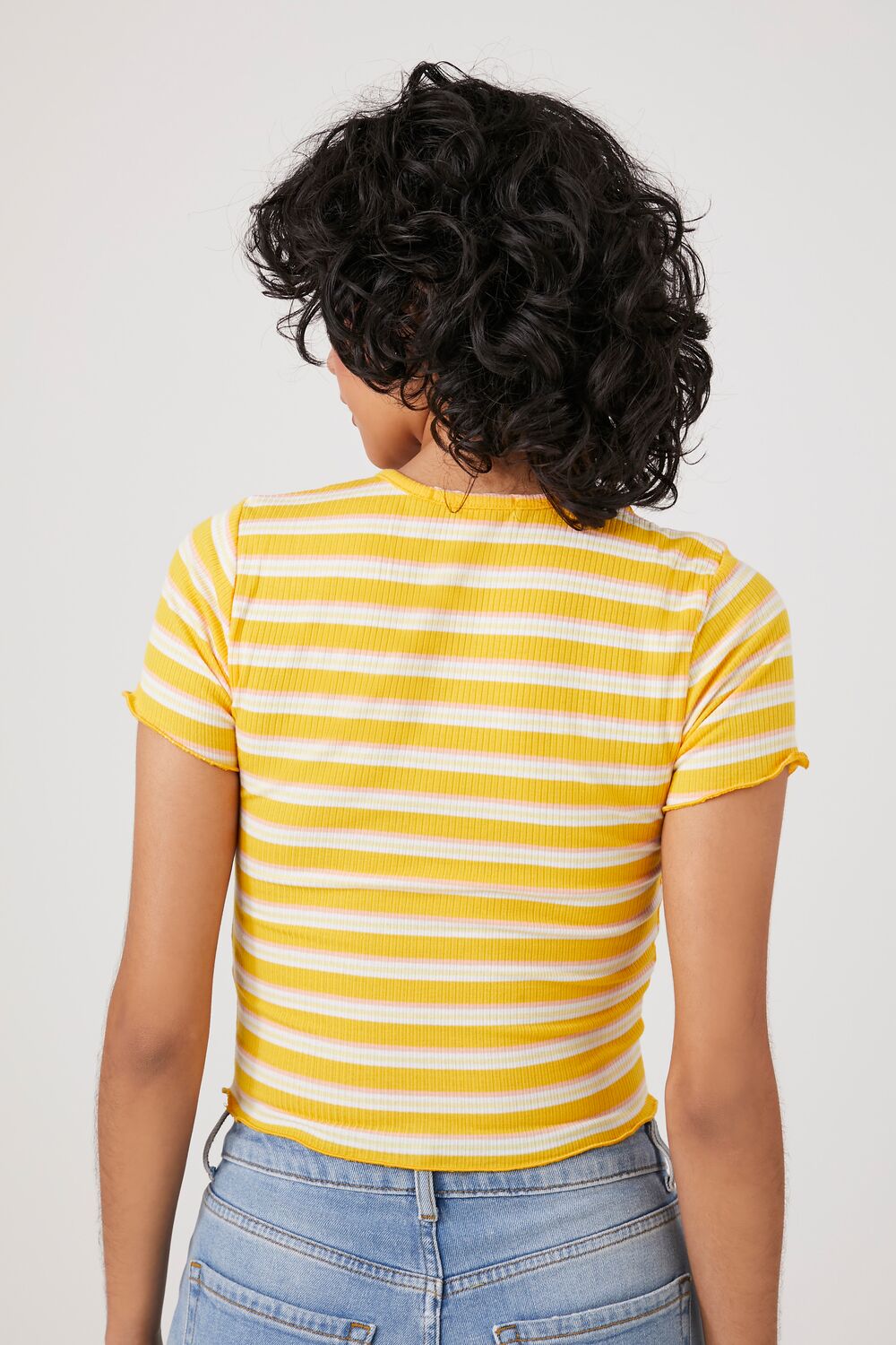 Striped Lettuce-Edge Tee-Feelings Star