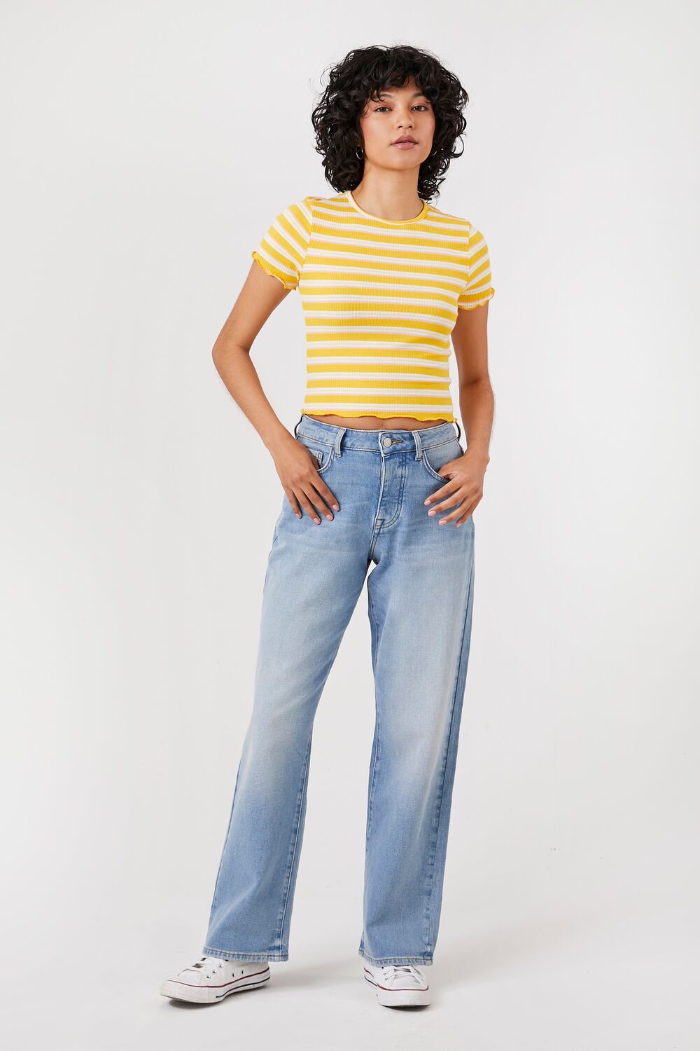 Striped Lettuce-Edge Tee-Feelings Star