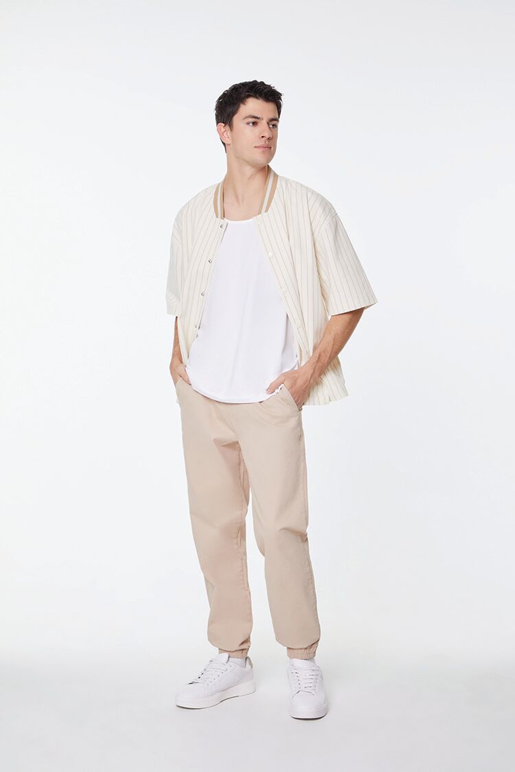 Twill Drawstring Joggers-Feelings Star