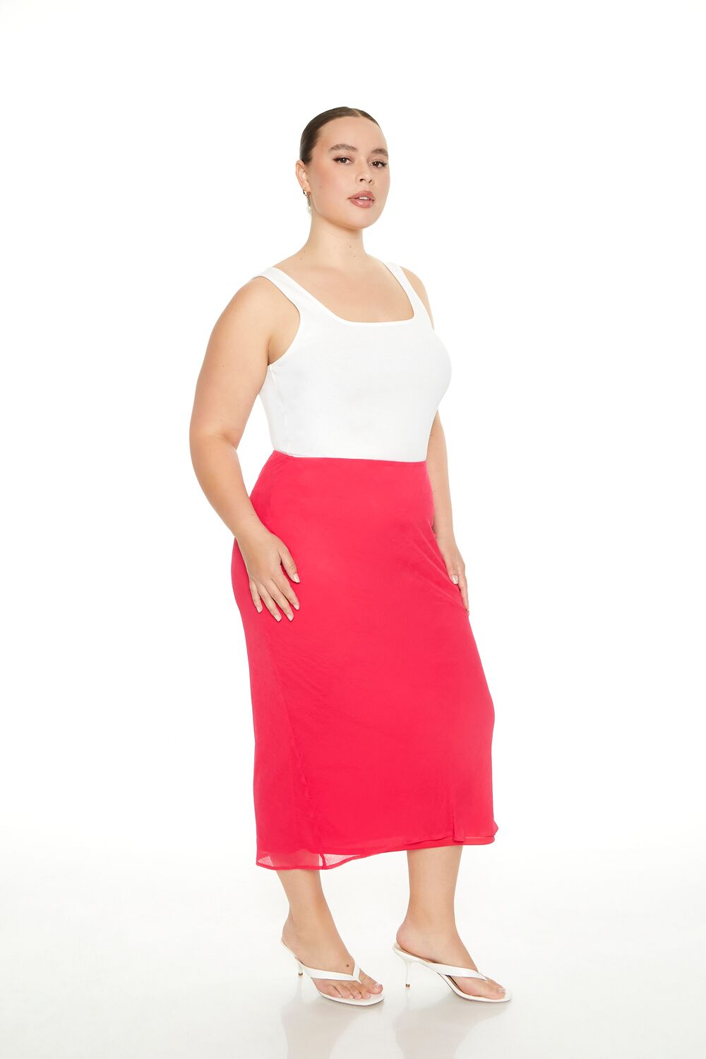 Plus Size Chiffon A-Line Maxi Skirt-Feelings Star