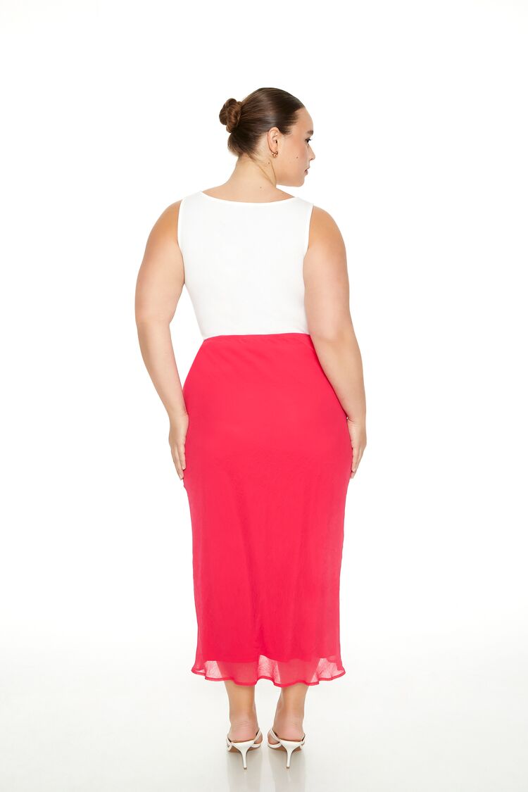 Plus Size Chiffon A-Line Maxi Skirt-Feelings Star
