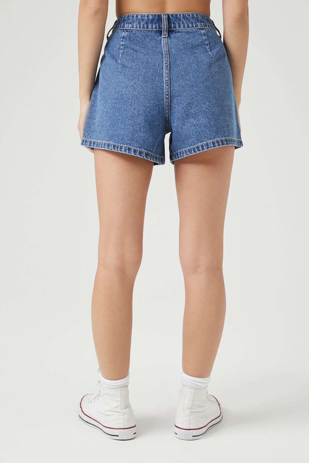 High-Rise Cargo Denim Shorts-Feelings Star