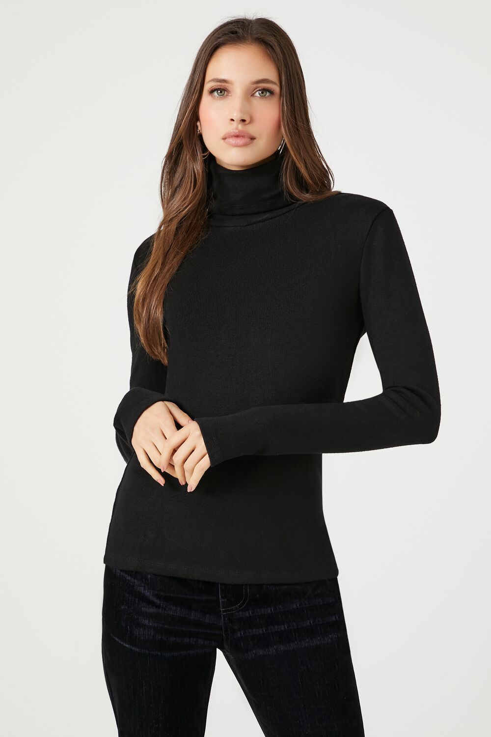 Turtleneck Long-Sleeve Top-Feelings Star