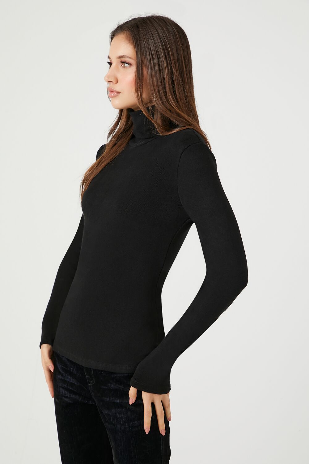 Turtleneck Long-Sleeve Top-Feelings Star