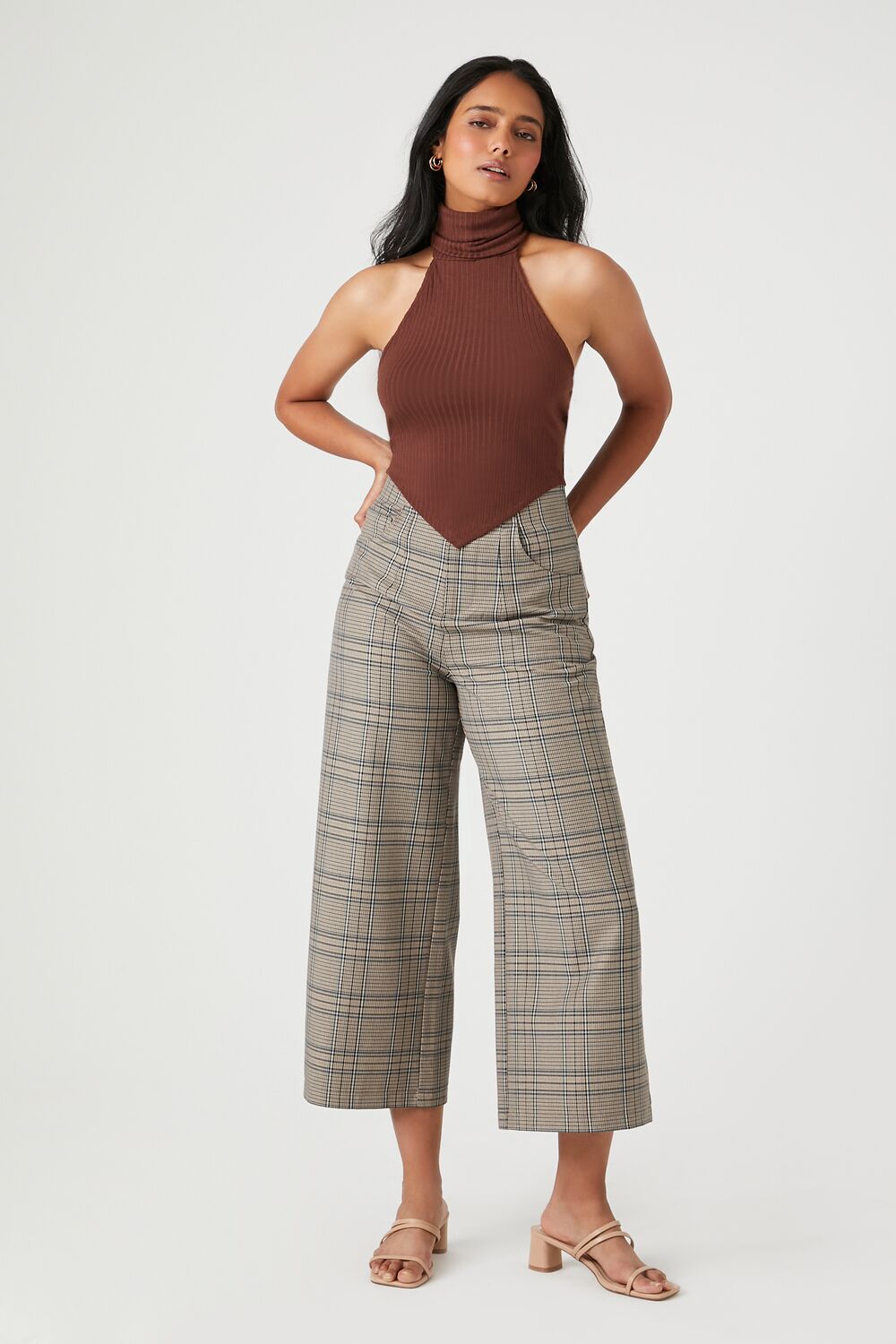 Turtleneck Halter V-Hem Top-Feelings Star