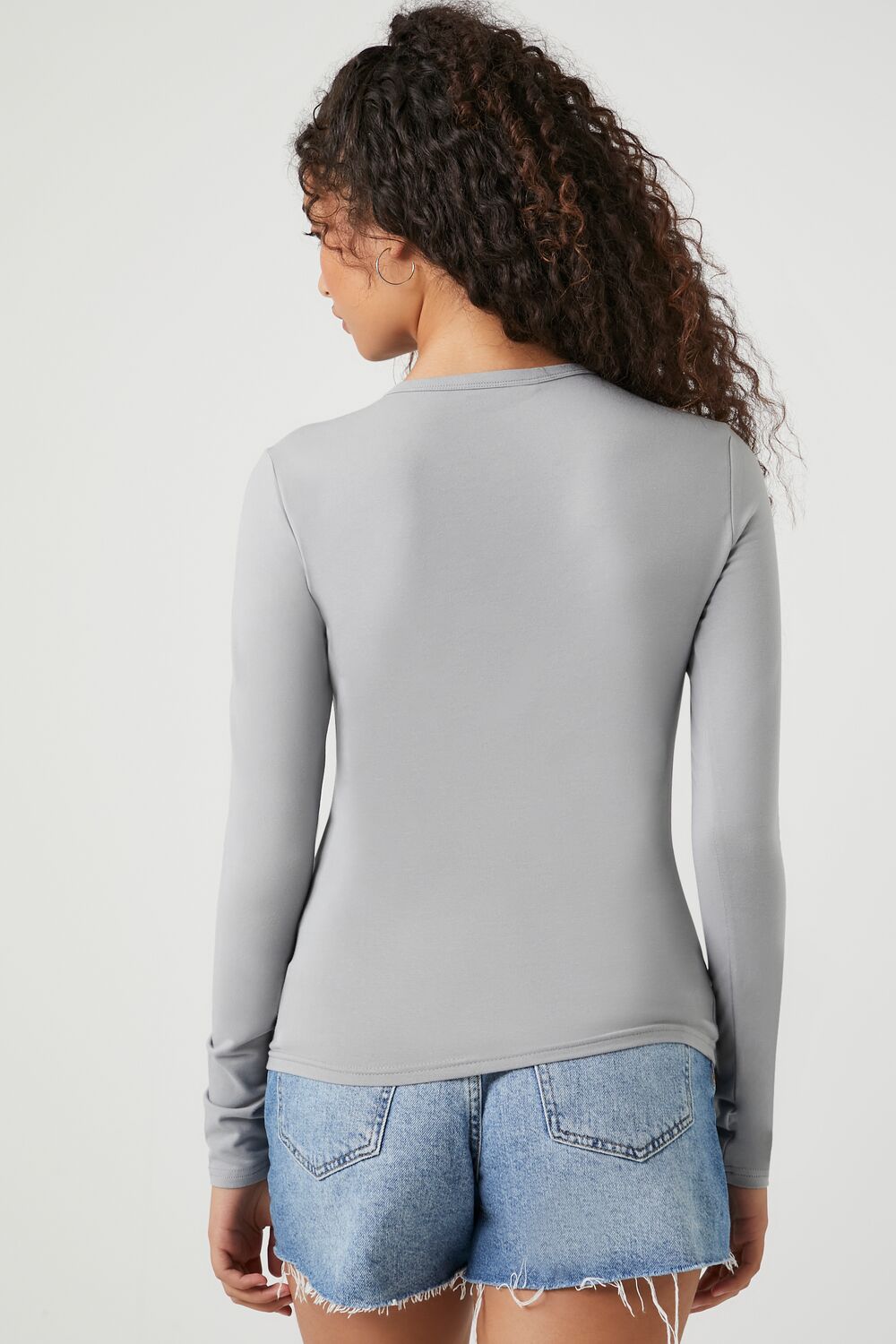 Button-Front Long-Sleeve Top-Feelings Star