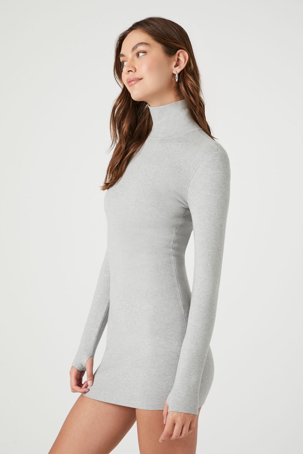 Turtleneck Mini Sweater Dress-Feelings Star
