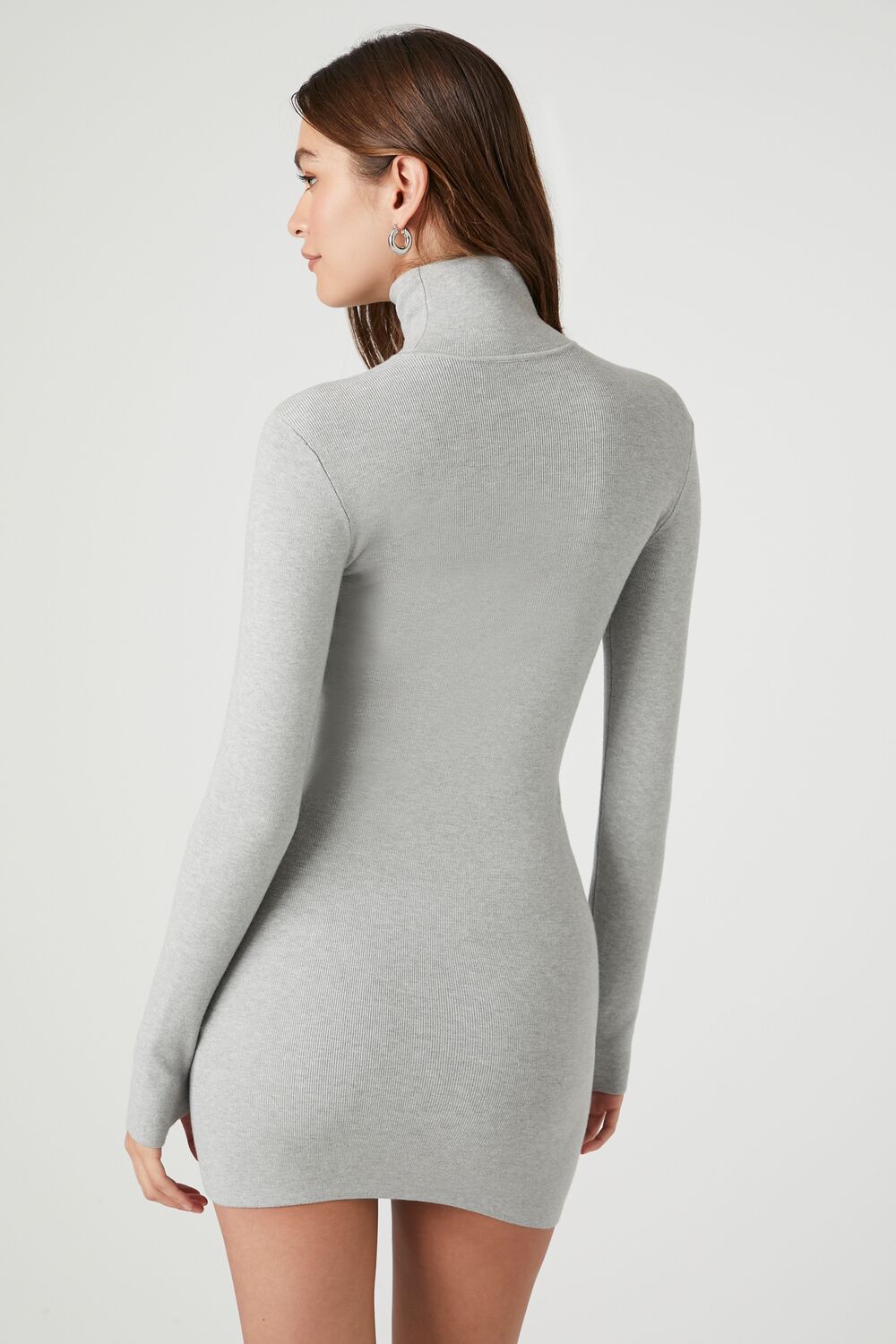 Turtleneck Mini Sweater Dress-Feelings Star