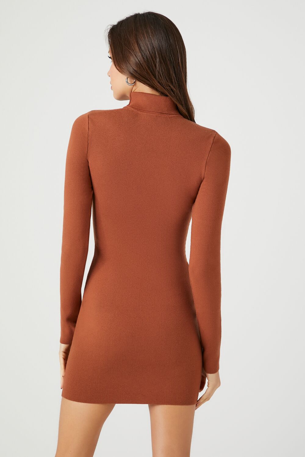 Turtleneck Mini Sweater Dress-Feelings Star
