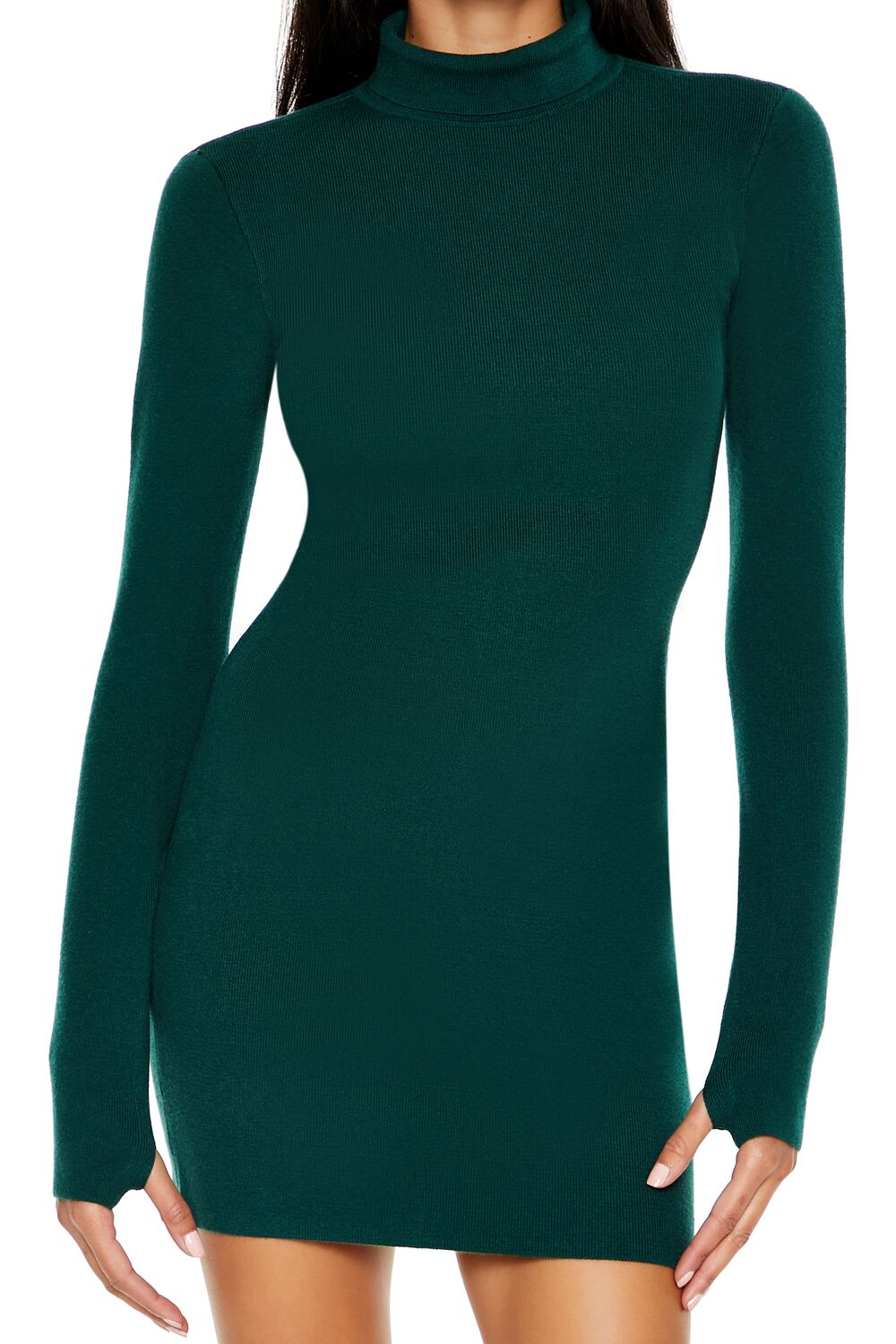 Turtleneck Mini Sweater Dress-Feelings Star