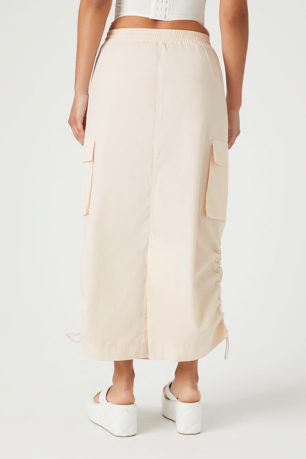 Toggle Drawstring Cargo Midi Skirt-Feelings Star