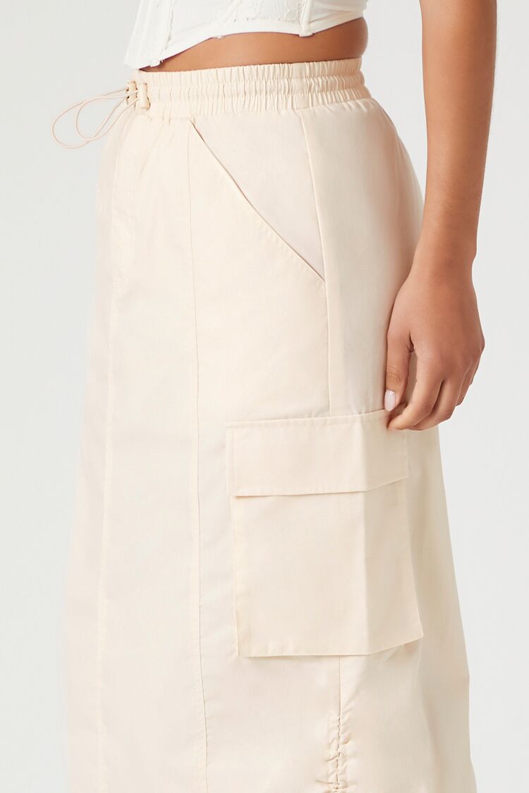 Toggle Drawstring Cargo Midi Skirt-Feelings Star