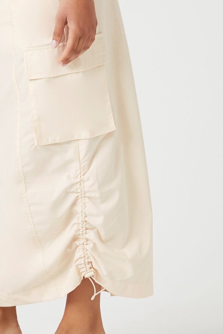 Toggle Drawstring Cargo Midi Skirt-Feelings Star