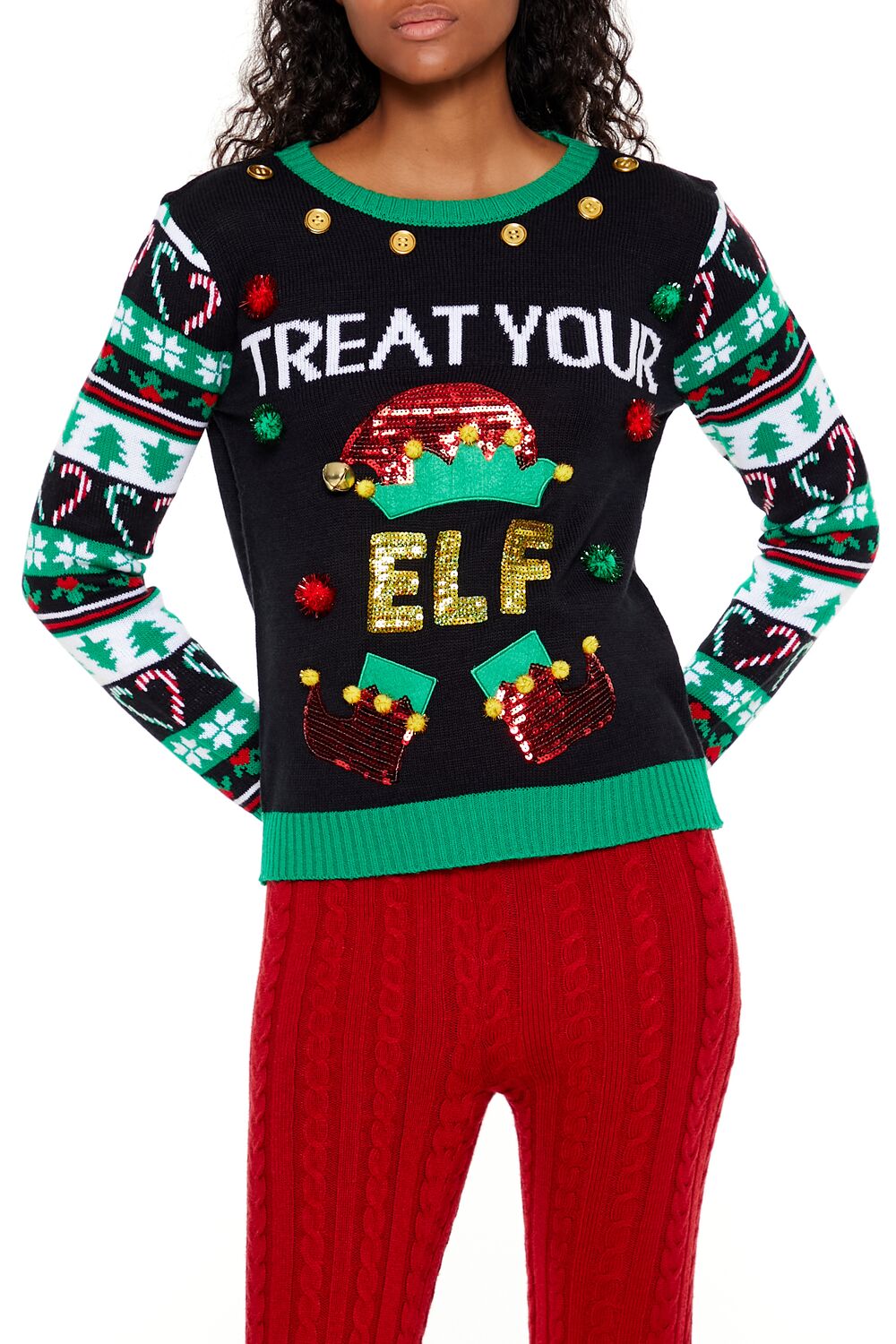Treat Your Elf Christmas Sweater-Feelings Star