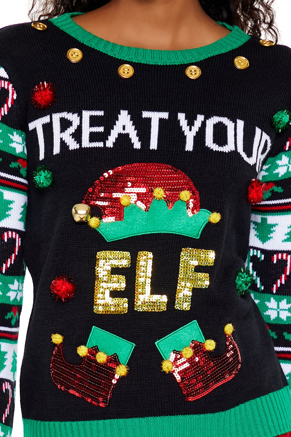 Treat Your Elf Christmas Sweater-Feelings Star
