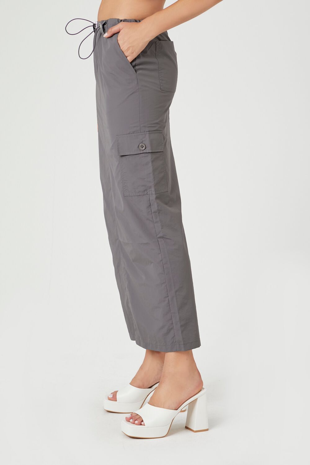 Twill Toggle Drawstring Midi Skirt-Feelings Star