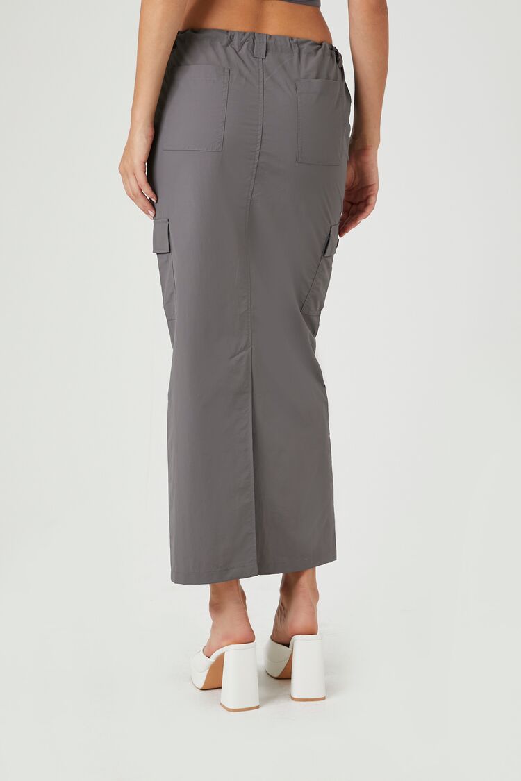 Twill Toggle Drawstring Midi Skirt-Feelings Star