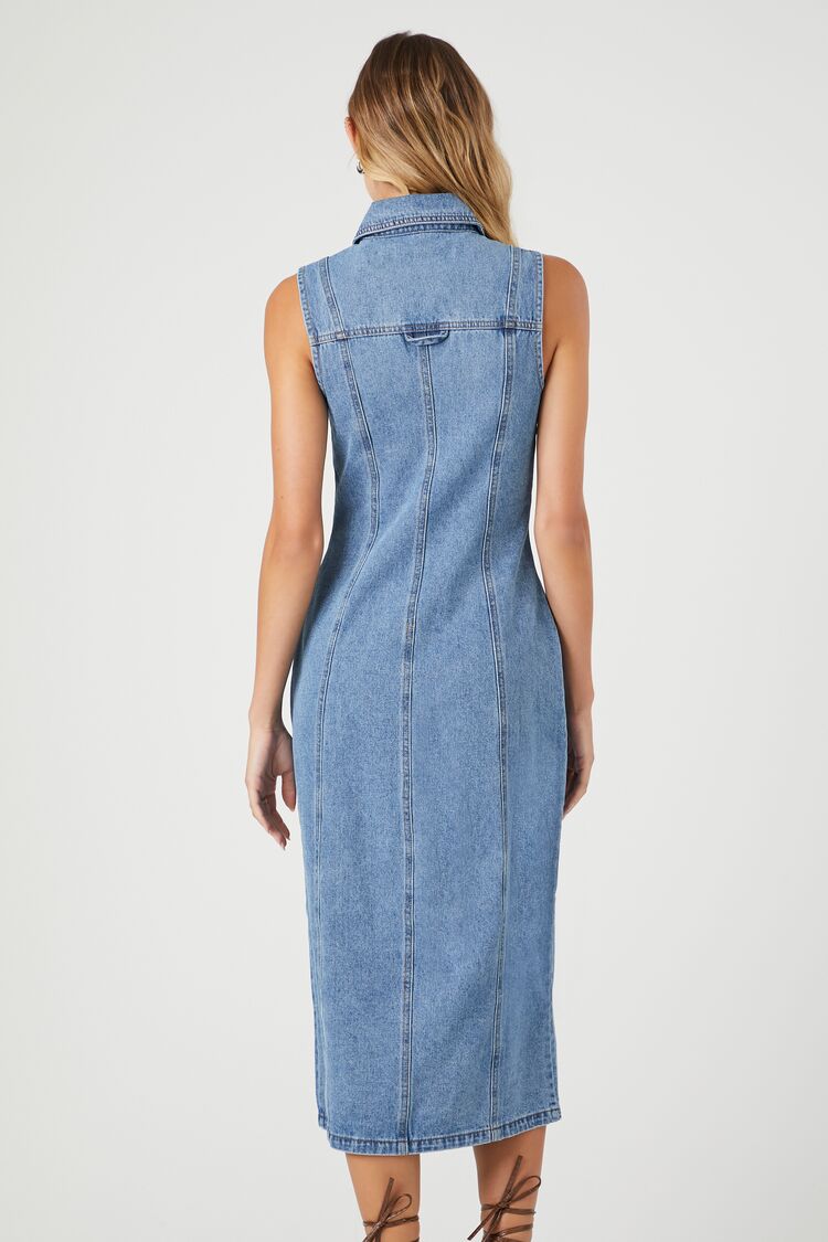 Denim Button-Up Midi Dress