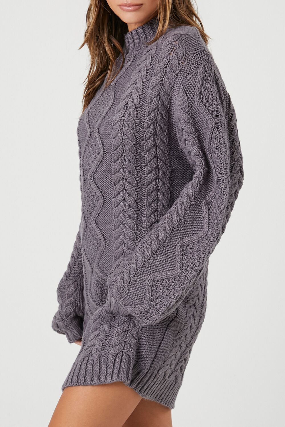 Cable Knit Sweater Mini Dress-Feelings Star