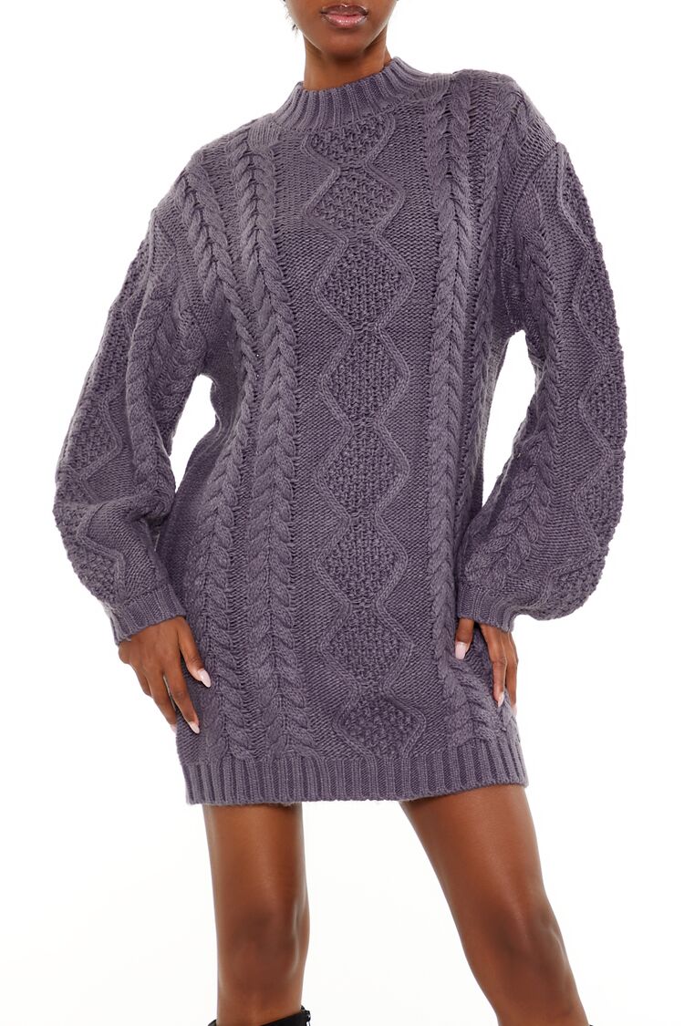 Cable Knit Sweater Mini Dress-Feelings Star