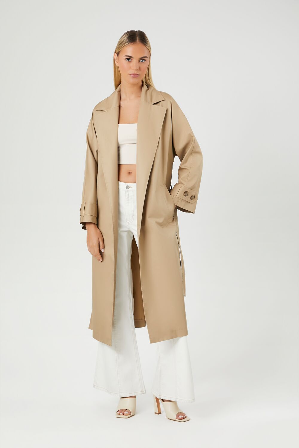 Twill Peak Lapel Trench Coat-Feelings Star