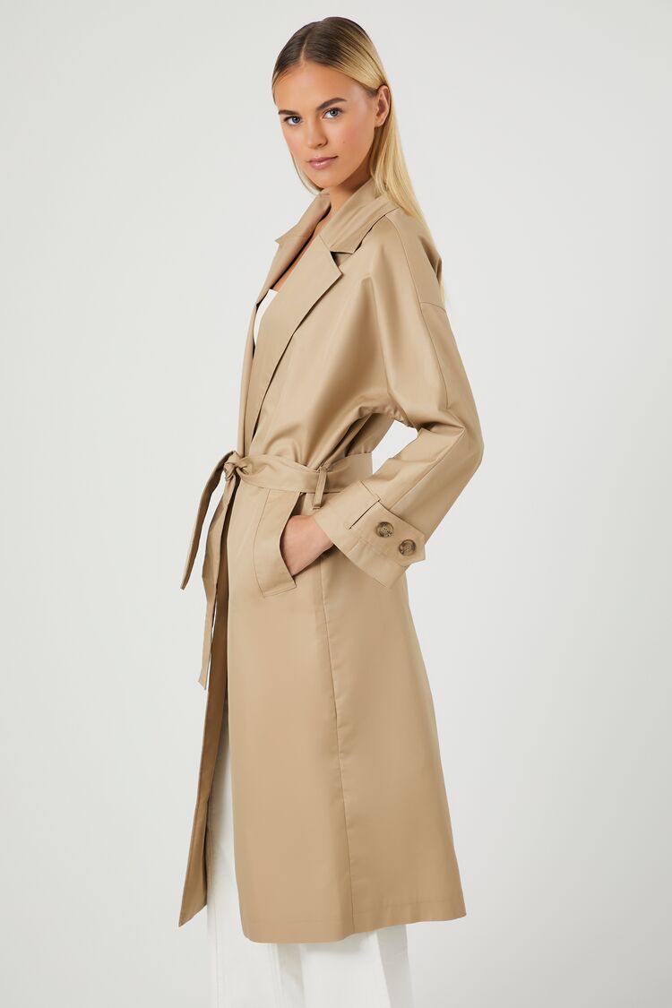 Twill Peak Lapel Trench Coat-Feelings Star