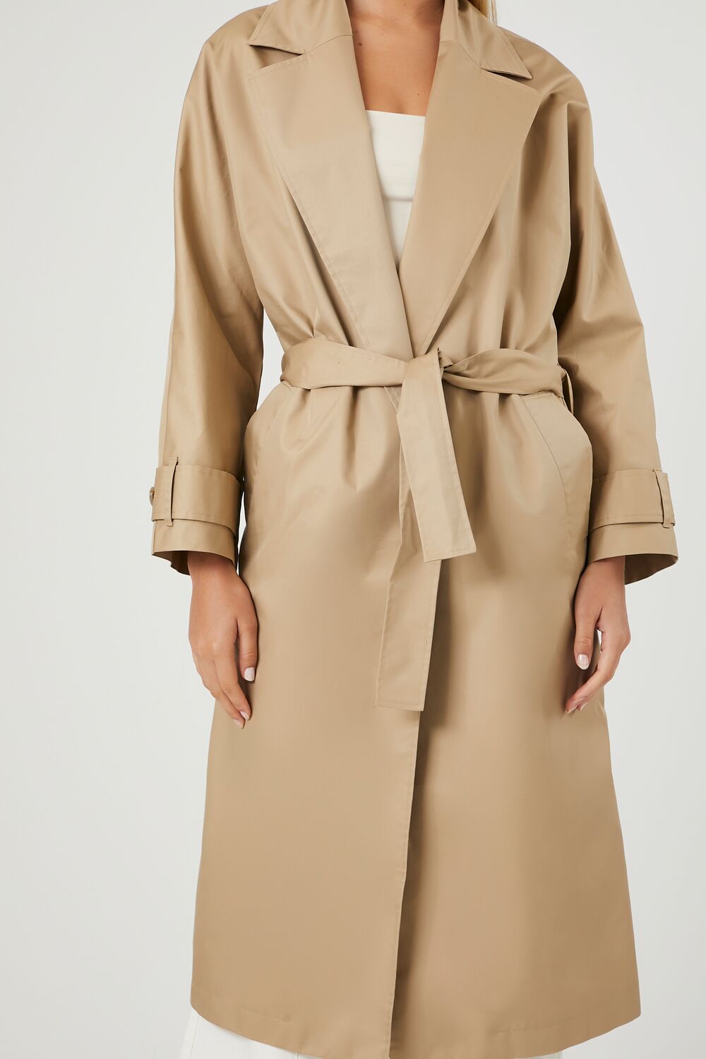 Twill Peak Lapel Trench Coat-Feelings Star