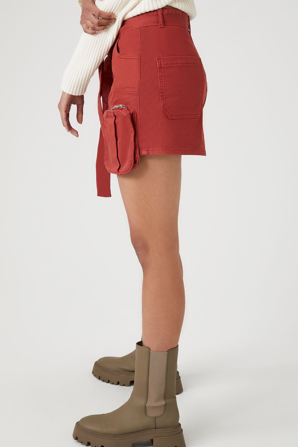 Twill Utility Cargo Mini Skirt-Feelings Star