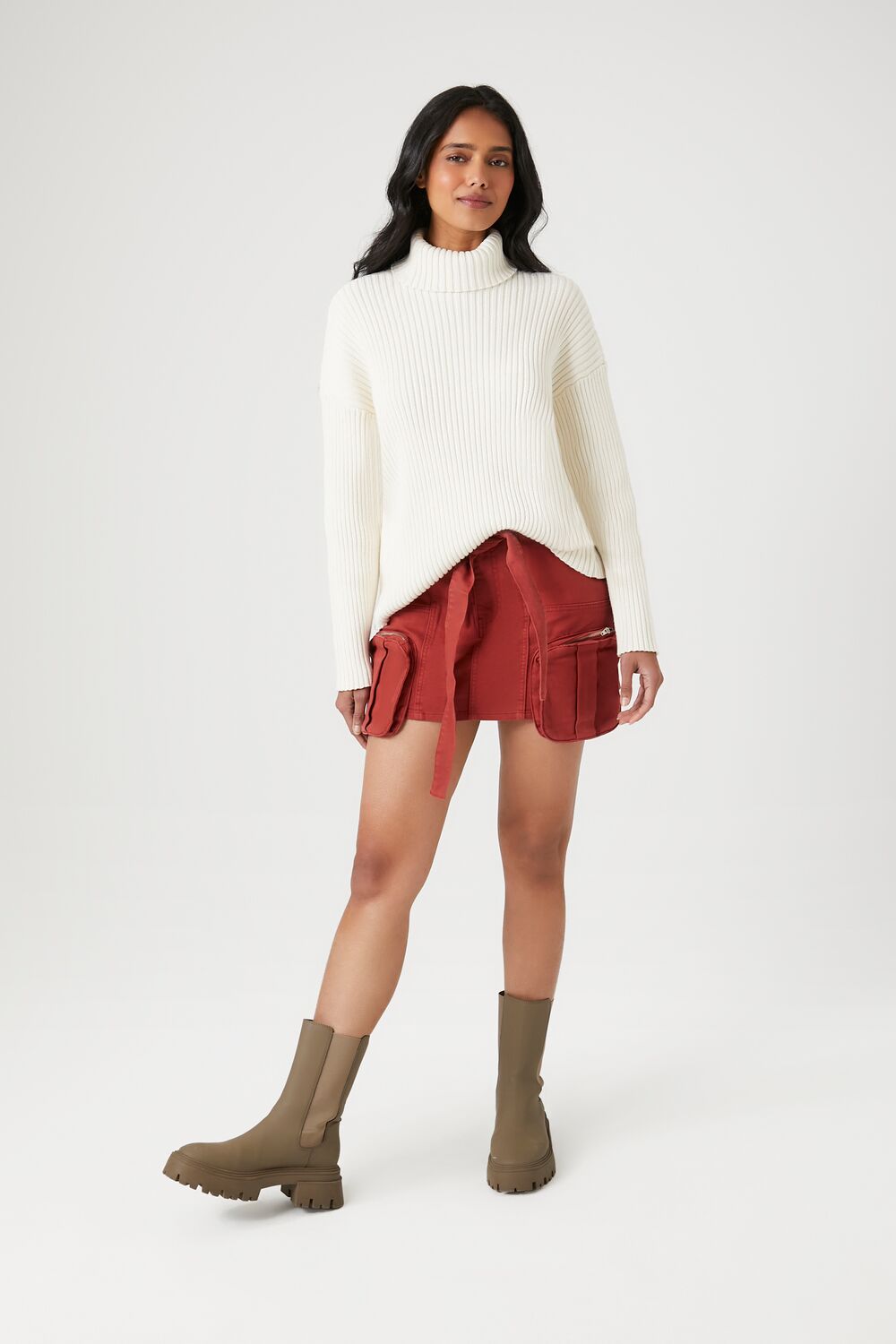 Twill Utility Cargo Mini Skirt-Feelings Star