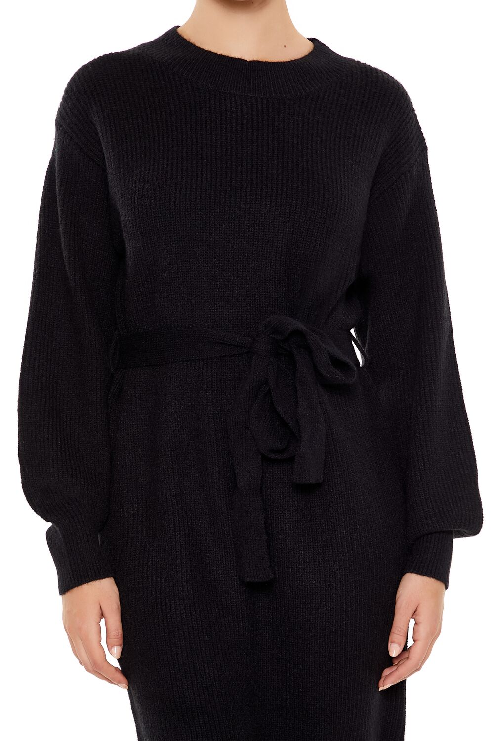 Tie-Front Midi Sweater Dress-Feelings Star