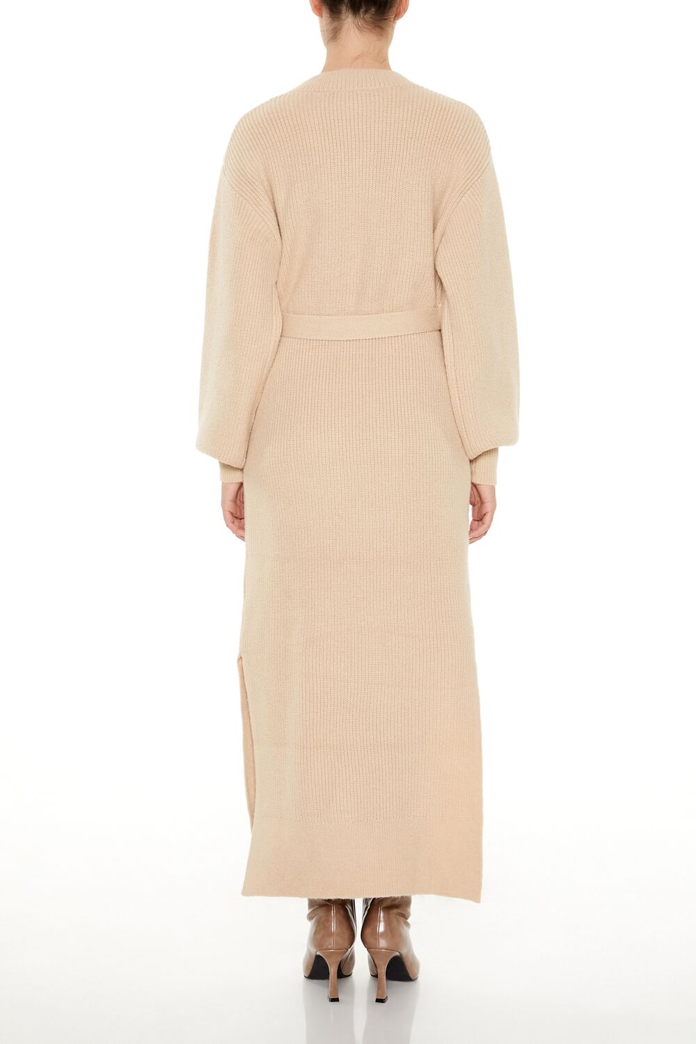 Tie-Front Midi Sweater Dress-Feelings Star