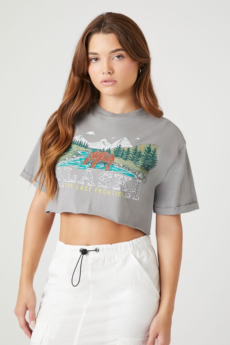 Alaska Graphic Cropped Tee-Feelings Star