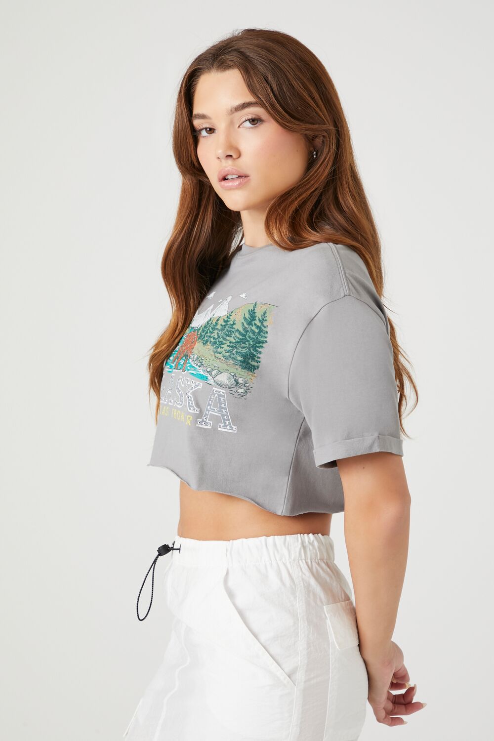 Alaska Graphic Cropped Tee-Feelings Star
