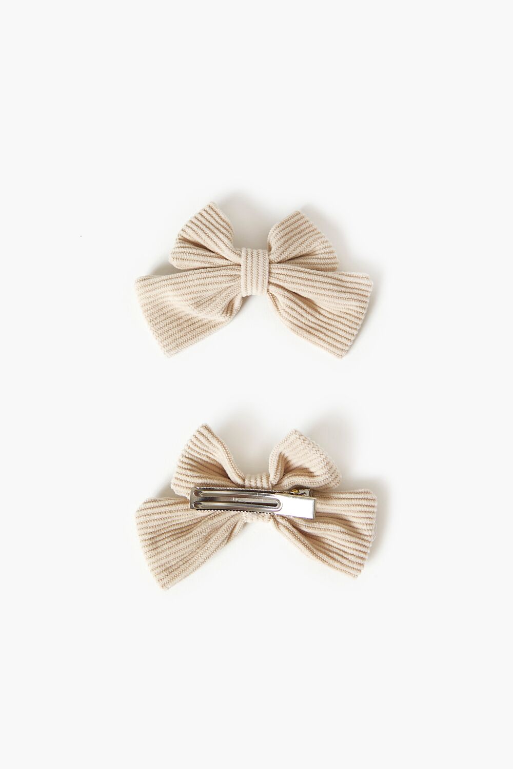 Striped Bow Gator Hair Clip Set-Feelings Star