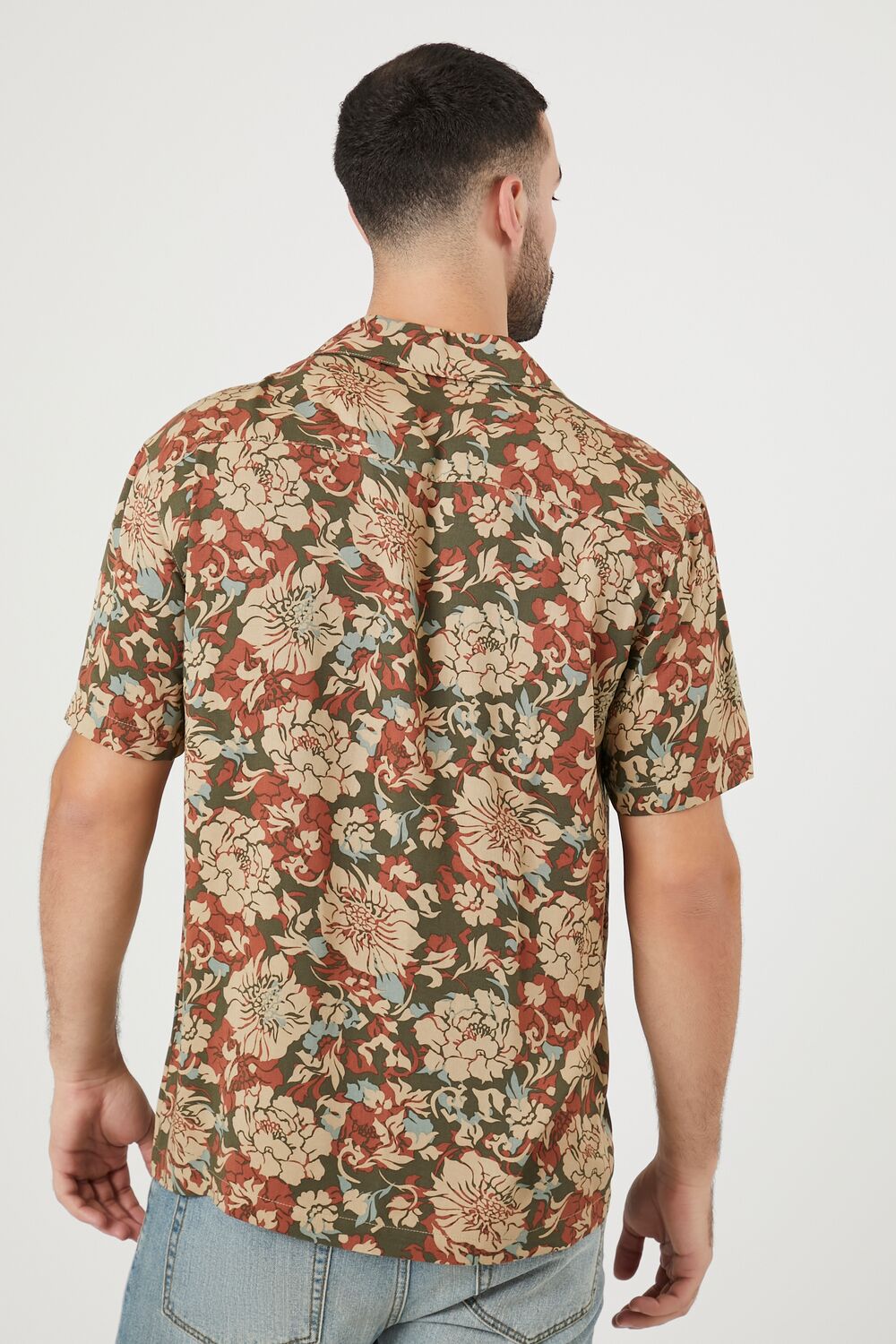 Twill Floral Print Shirt-Feelings Star