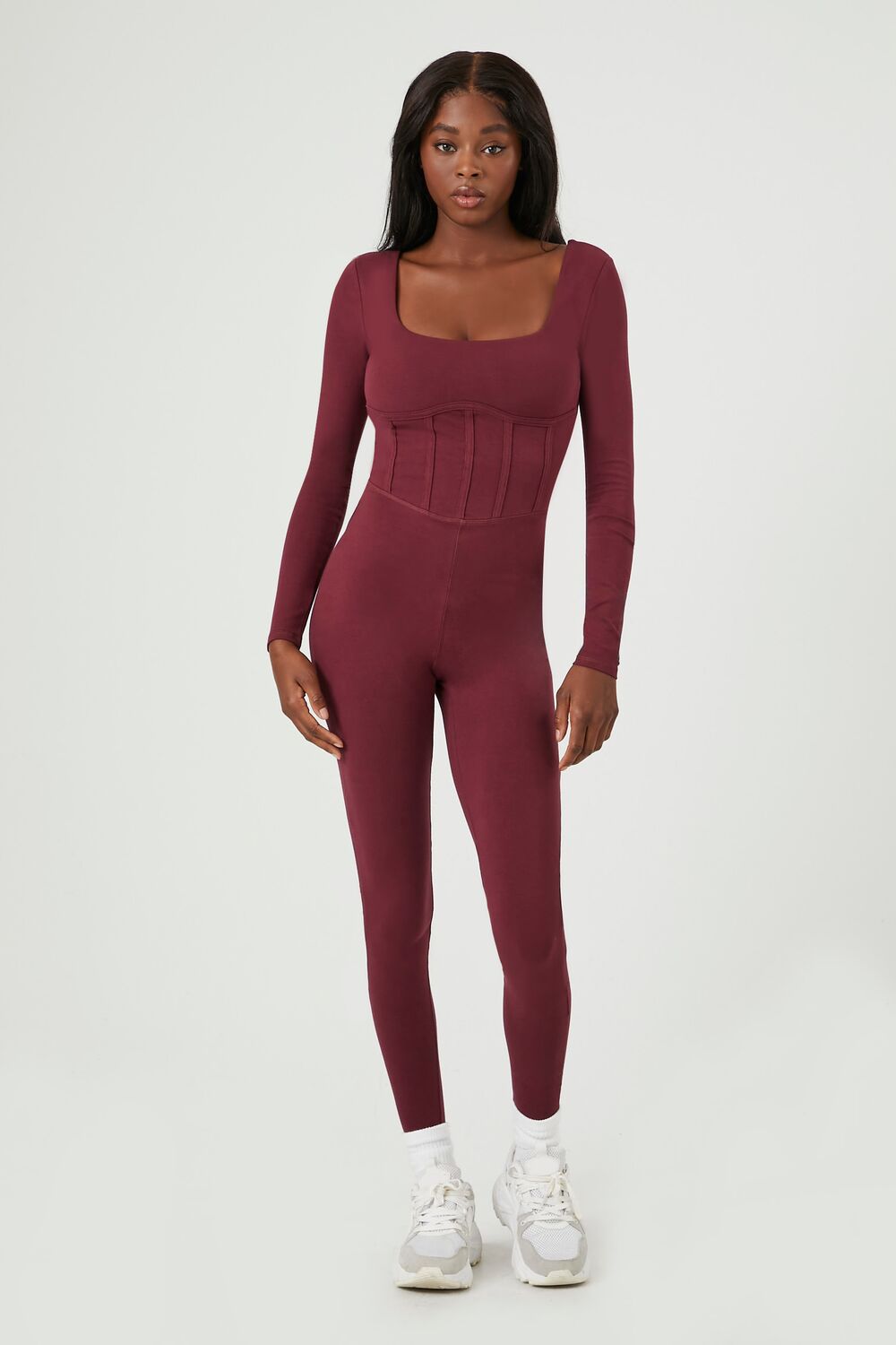 Active Long-Sleeve Corset Jumpsuit-Feelings Star