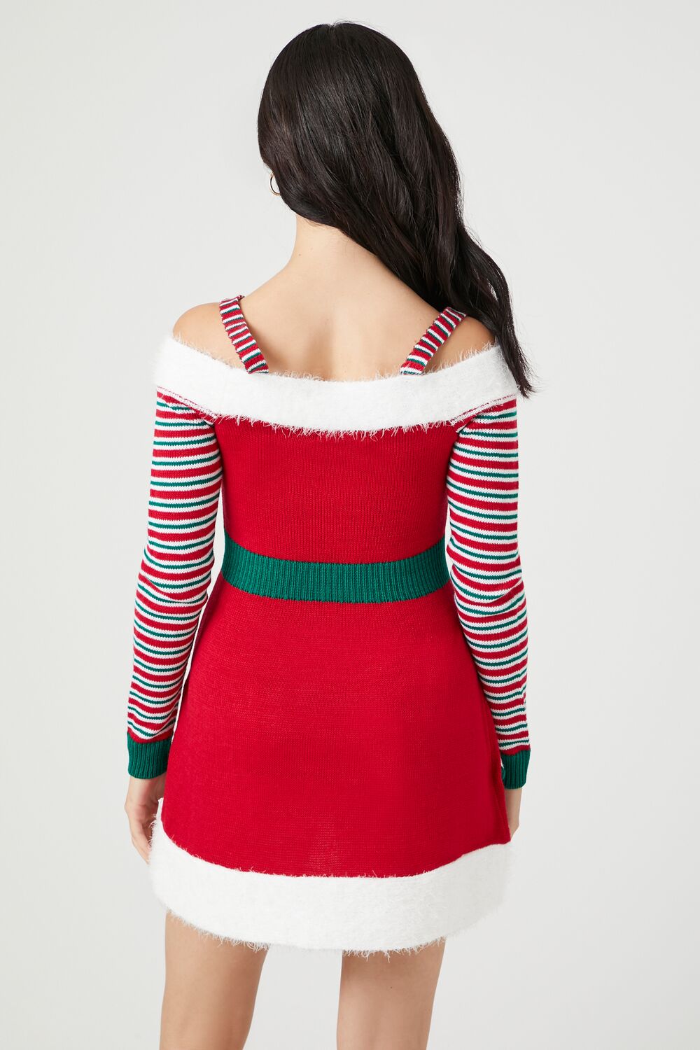 Candy Cane Heart Elf Mini Dress-Feelings Star