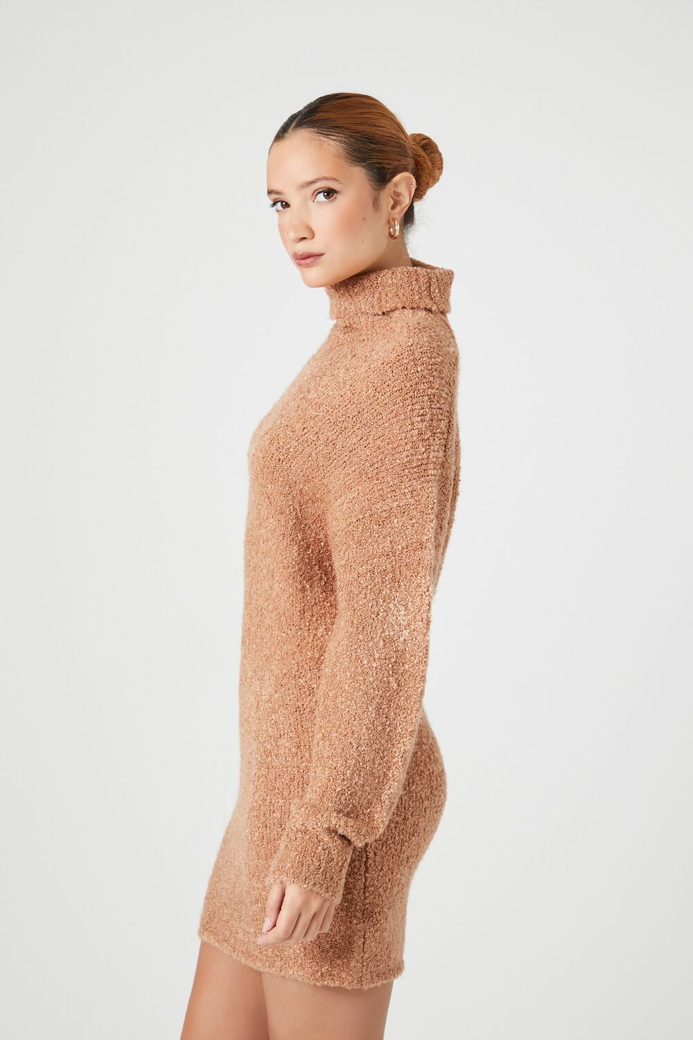 Turtleneck Mini Sweater Dress-Feelings Star