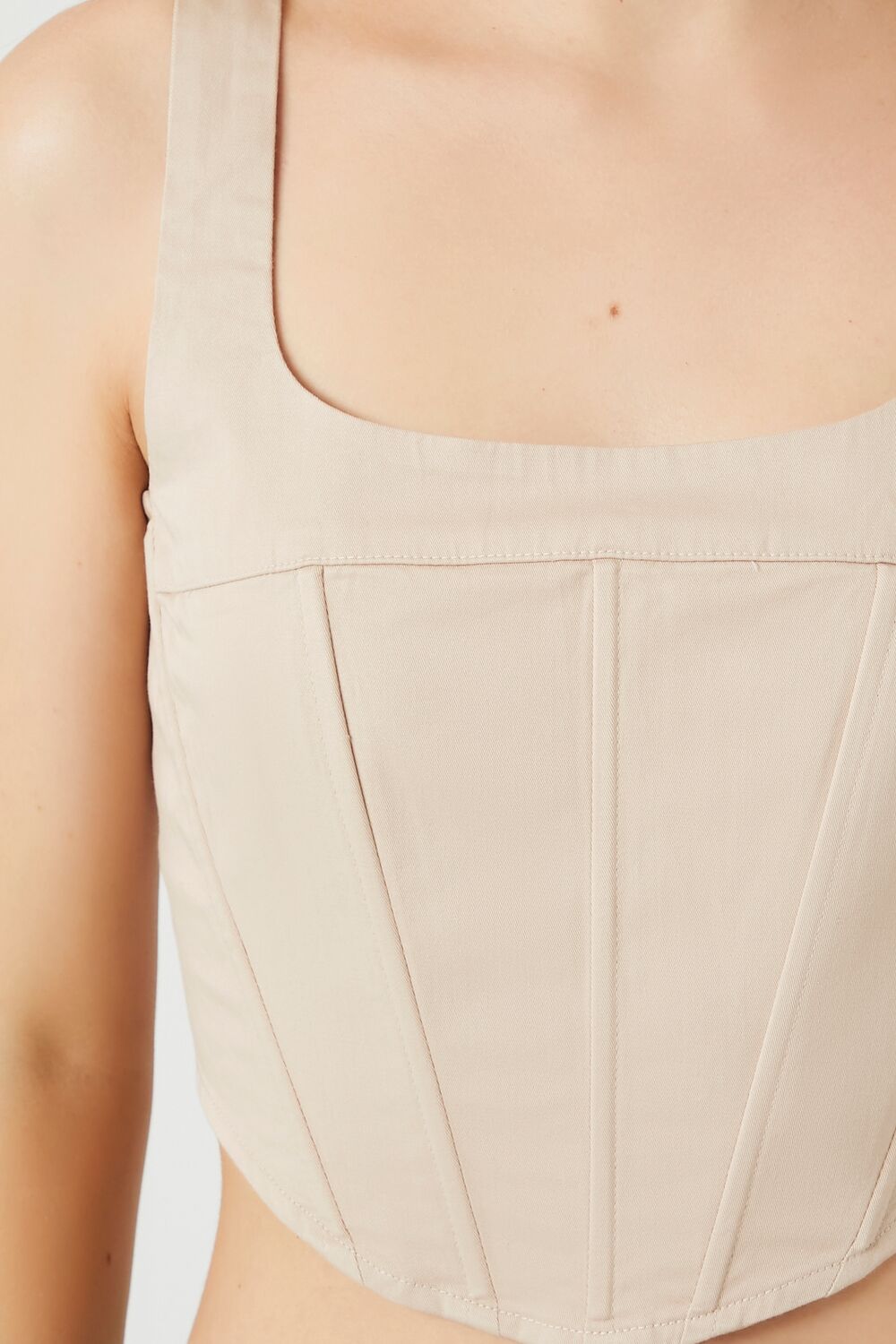 Twill Corset Crop Top-Feelings Star