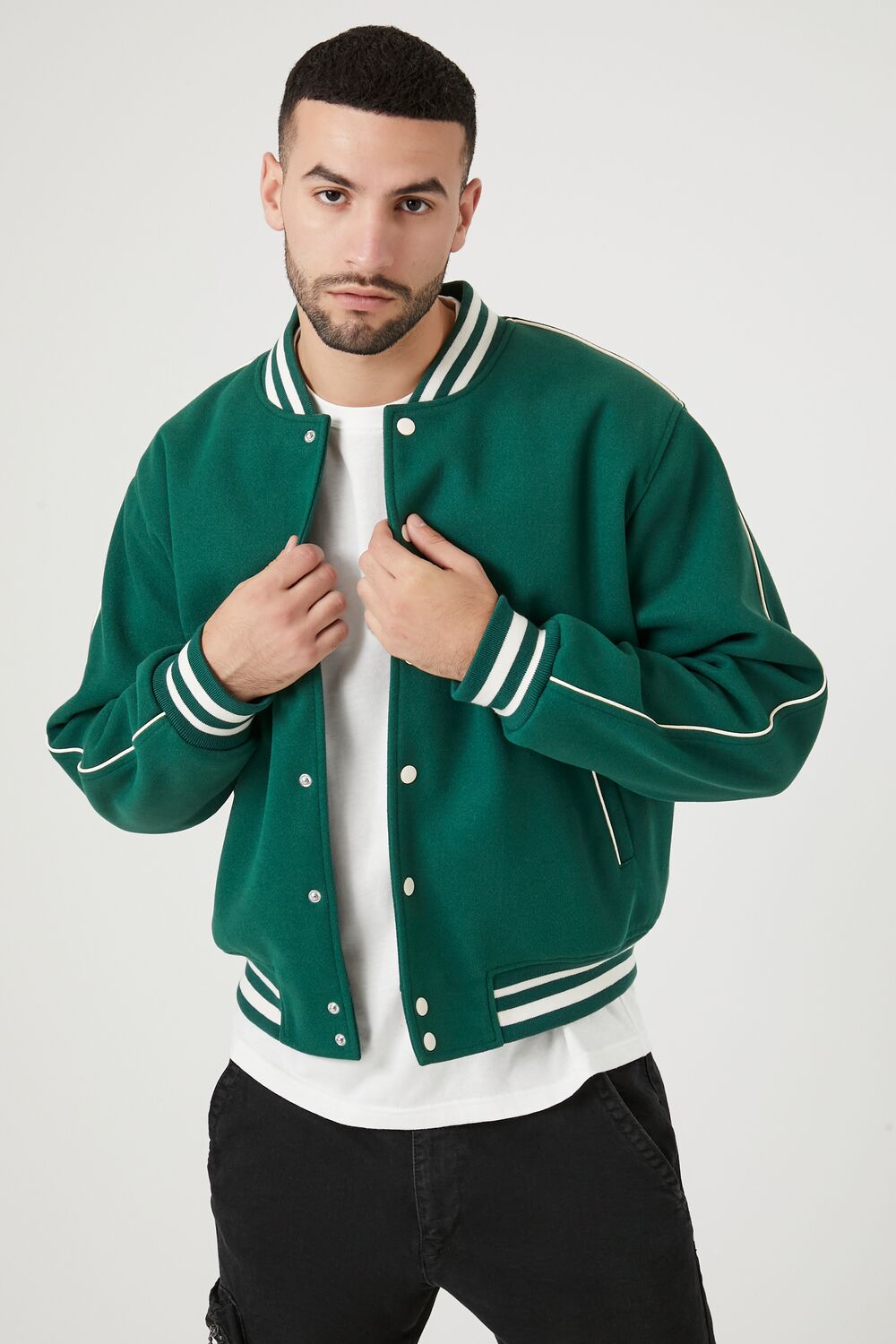 Varsity Letterman Bomber Jacket-Feelings Star